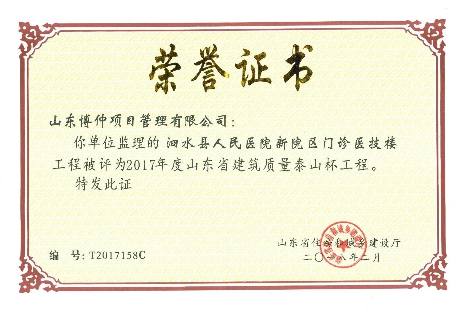 泗水县人民医院新院门诊医技楼泰山杯.jpg